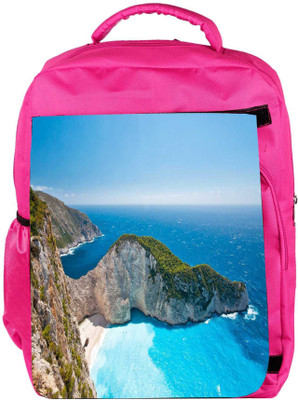 

Snoogg Eco Friendly Canvas Blue Water Near Mountain Designer Backpack Rucksack School Travel Unisex Casual Canvas Bag Bookbag Satchel 5 L Backpack(Pink)