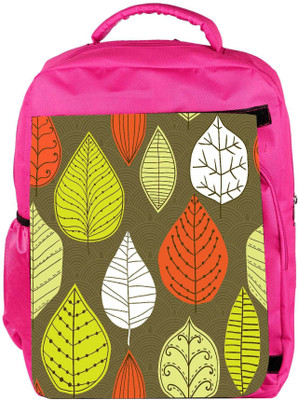 

Snoogg Eco Friendly Canvas Active Leaves Designer Backpack Rucksack School Travel Unisex Casual Canvas Bag Bookbag Satchel 5 L Backpack(Pink)