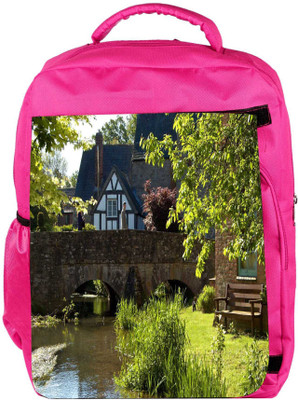 

Snoogg Eco Friendly Canvas Lake Side Garden Designer Backpack Rucksack School Travel Unisex Casual Canvas Bag Bookbag Satchel 5 L Backpack(Pink)