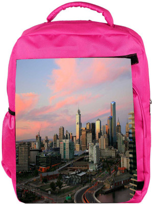 

Snoogg Eco Friendly Canvas Roads In City Designer Backpack Rucksack School Travel Unisex Casual Canvas Bag Bookbag Satchel 5 L Backpack(Pink)
