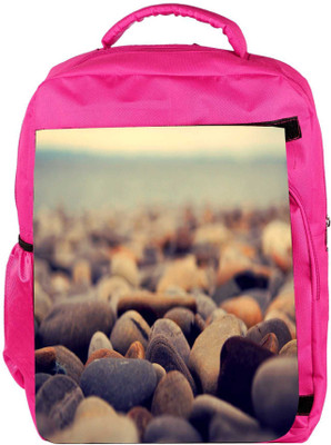 

Snoogg Eco Friendly Canvas Stones Near The Sea Designer Backpack Rucksack School Travel Unisex Casual Canvas Bag Bookbag Satchel 5 L Backpack(Pink)
