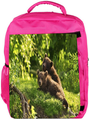 

Snoogg Eco Friendly Canvas Babies Bear Designer Backpack Rucksack School Travel Unisex Casual Canvas Bag Bookbag Satchel 5 L Backpack(Pink)