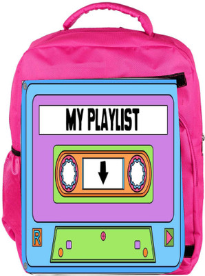 

Snoogg Eco Friendly Canvas Casette Playlist Backpack Rucksack School Travel Unisex Casual Canvas Bag Bookbag Satchel 5 L Backpack(Pink)