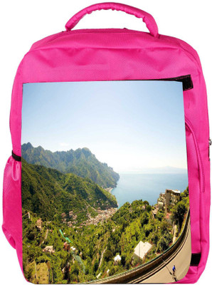 

Snoogg Eco Friendly Canvas White Houses Designer Backpack Rucksack School Travel Unisex Casual Canvas Bag Bookbag Satchel 5 L Backpack(Pink)