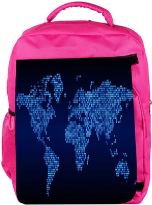 

Snoogg Eco Friendly Canvas Light Blue Map Designer Backpack Rucksack School Travel Unisex Casual Canvas Bag Bookbag Satchel 5 L Backpack(Pink)