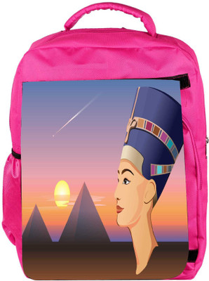 

Snoogg Eco Friendly Canvas Nefertiti And Giza Vector Backpack Rucksack School Travel Unisex Casual Canvas Bag Bookbag Satchel 5 L Backpack(Pink)