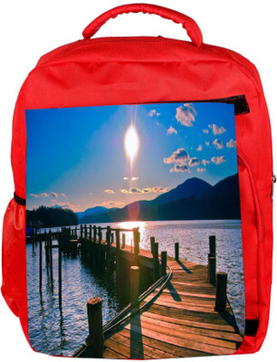 

Snoogg Eco Friendly Canvas Way To Lake Designer Backpack Rucksack School Travel Unisex Casual Canvas Bag Bookbag Satchel 5 L Laptop Backpack(Red)