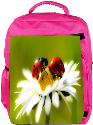 

Snoogg Eco Friendly Canvas Beatel And Water Drops Designer Backpack Rucksack School Travel Unisex Casual Canvas Bag Bookbag Satchel 5 L Backpack(Pink)