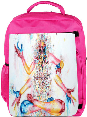 

Snoogg Eco Friendly Canvas Four Hands Designer Backpack Rucksack School Travel Unisex Casual Canvas Bag Bookbag Satchel 5 L Backpack(Pink)