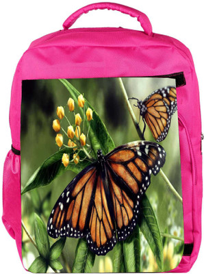 

Snoogg Eco Friendly Canvas Butterfly In A Pair Designer Backpack Rucksack School Travel Unisex Casual Canvas Bag Bookbag Satchel 5 L Backpack(Pink)