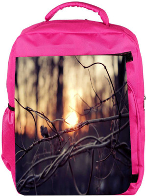 

Snoogg Eco Friendly Canvas Dried Branch Designer Backpack Rucksack School Travel Unisex Casual Canvas Bag Bookbag Satchel 5 L Backpack(Pink)