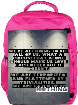 

Snoogg Eco Friendly Canvas Nothing Designer Backpack Rucksack School Travel Unisex Casual Canvas Bag Bookbag Satchel 5 L Backpack(Pink)