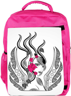 

Snoogg Eco Friendly Canvas Abstract Fairy With Red Flowers Backpack Rucksack School Travel Unisex Casual Canvas Bag Bookbag Satchel 5 L Backpack(Pink)
