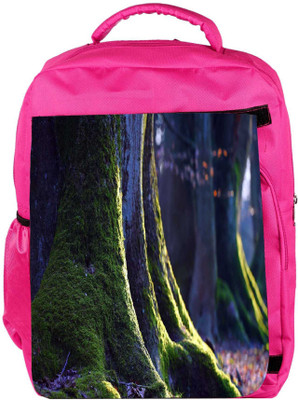 

Snoogg Eco Friendly Canvas Abstract Green Tree Designer Backpack Rucksack School Travel Unisex Casual Canvas Bag Bookbag Satchel 5 L Backpack(Pink)