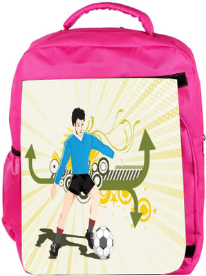 

Snoogg Eco Friendly Canvas Vector Football Player Composition Backpack Rucksack School Travel Unisex Casual Canvas Bag Bookbag Satchel 5 L Backpack(Pink)