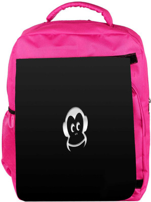 Snoogg Eco Friendly Canvas Black Monkey Designer Backpack Rucksack School Travel Unisex Casual Canvas Bag Bookbag Satchel 5 L Backpack(Pink)