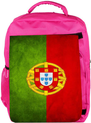 

Snoogg Eco Friendly Canvas Portugal Flag 2982 Backpack Rucksack School Travel Unisex Casual Canvas Bag Bookbag Satchel 5 L Backpack(Pink)