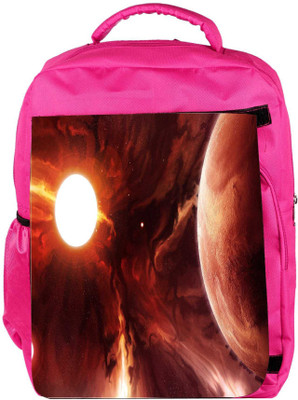 

Snoogg Eco Friendly Canvas Solar Eclipse Designer Backpack Rucksack School Travel Unisex Casual Canvas Bag Bookbag Satchel 5 L Backpack(Pink)