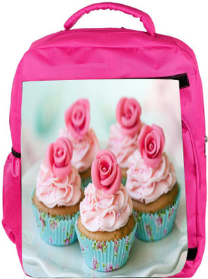 

Snoogg Eco Friendly Canvas Cake With Roses Designer Backpack Rucksack School Travel Unisex Casual Canvas Bag Bookbag Satchel 5 L Backpack(Pink)