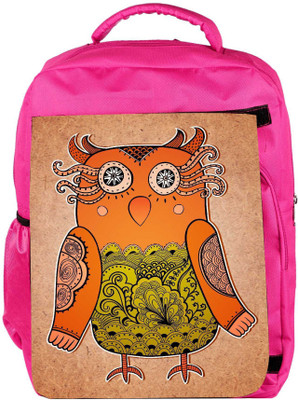 

Snoogg Eco Friendly Canvas Cute Owl On Real Cardboard Background Lacy Bird On Paper Backpack Rucksack School Travel Unisex Casual Canvas Bag Bookbag Satchel 5 L Backpack(Pink)