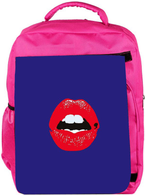 

Snoogg Eco Friendly Canvas Red Lips Kiss Backpack Rucksack School Travel Unisex Casual Canvas Bag Bookbag Satchel 5 L Backpack(Pink)
