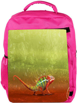 

Snoogg Eco Friendly Canvas Red Chameleon Designer Backpack Rucksack School Travel Unisex Casual Canvas Bag Bookbag Satchel 5 L Backpack(Pink)
