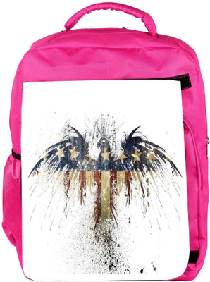 

Snoogg Eco Friendly Canvas Eagle With American Flag Backpack Rucksack School Travel Unisex Casual Canvas Bag Bookbag Satchel 5 L Backpack(Pink)