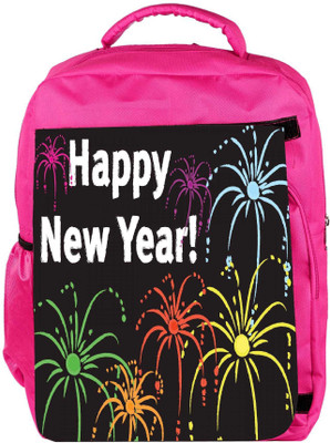 

Snoogg Eco Friendly Canvas Happy New Year Designer Backpack Rucksack School Travel Unisex Casual Canvas Bag Bookbag Satchel 5 L Backpack(Pink)