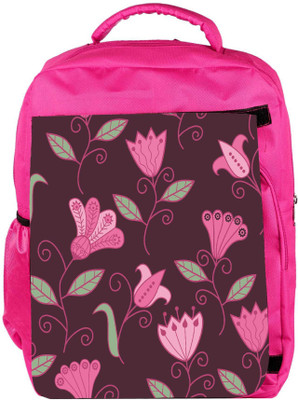

Snoogg Eco Friendly Canvas Seamless Texture With Flowers And Butterflies Endless Floral Pattern Backpack Rucksack School Travel Unisex Casual Canvas Bag Bookbag Satchel 5 L Backpack(Pink)