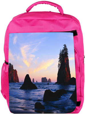 

Snoogg Eco Friendly Canvas Rocks In The Lake Designer Backpack Rucksack School Travel Unisex Casual Canvas Bag Bookbag Satchel 5 L Backpack(Pink)