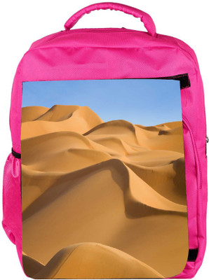 

Snoogg Eco Friendly Canvas Sunny Desert Designer Backpack Rucksack School Travel Unisex Casual Canvas Bag Bookbag Satchel 5 L Backpack(Pink)
