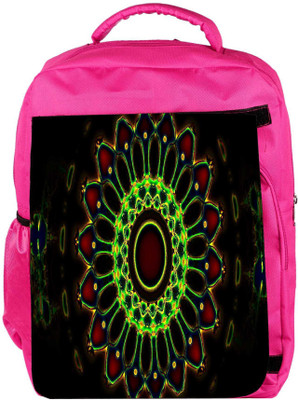 

Snoogg Eco Friendly Canvas Neon Colorful Chakra Design Designer Backpack Rucksack School Travel Unisex Casual Canvas Bag Bookbag Satchel 5 L Backpack(Pink)