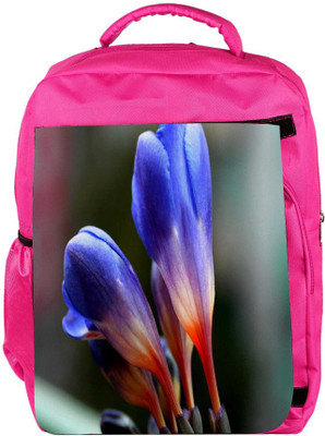 

Snoogg Eco Friendly Canvas Rare Blue Flower Designer Backpack Rucksack School Travel Unisex Casual Canvas Bag Bookbag Satchel 5 L Backpack(Pink)