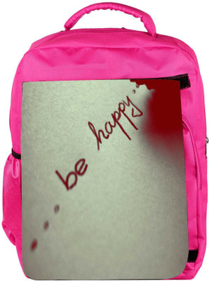 

Snoogg Eco Friendly Canvas Be Happy Designer Backpack Rucksack School Travel Unisex Casual Canvas Bag Bookbag Satchel 5 L Backpack(Pink)