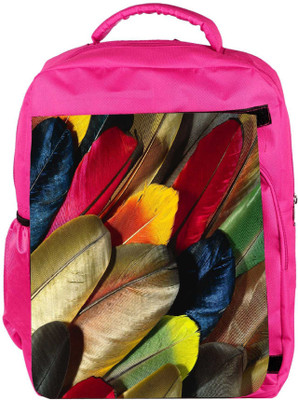 

Snoogg Eco Friendly Canvas Plumas De Colores Designer Backpack Rucksack School Travel Unisex Casual Canvas Bag Bookbag Satchel 5 L Backpack(Pink)