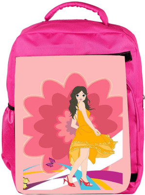 

Snoogg Eco Friendly Canvas Urban Girl 2825 Backpack Rucksack School Travel Unisex Casual Canvas Bag Bookbag Satchel 5 L Backpack(Pink)