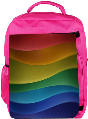 

Snoogg Eco Friendly Canvas Abstract Colorful Strips Designer Backpack Rucksack School Travel Unisex Casual Canvas Bag Bookbag Satchel 5 L Backpack(Pink)
