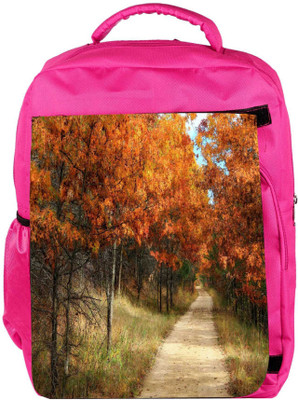 

Snoogg Eco Friendly Canvas Small Path Through The Forest Designer Backpack Rucksack School Travel Unisex Casual Canvas Bag Bookbag Satchel 5 L Backpack(Pink)