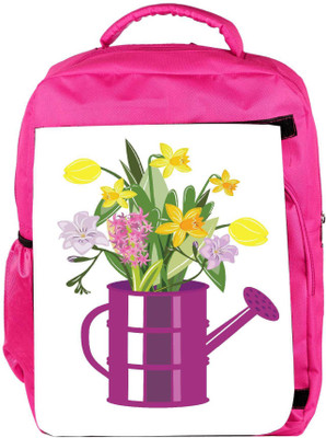

Snoogg Eco Friendly Canvas Abstract Spring Illustration With Lots Of Flowers Backpack Rucksack School Travel Unisex Casual Canvas Bag Bookbag Satchel 5 L Backpack(Pink)
