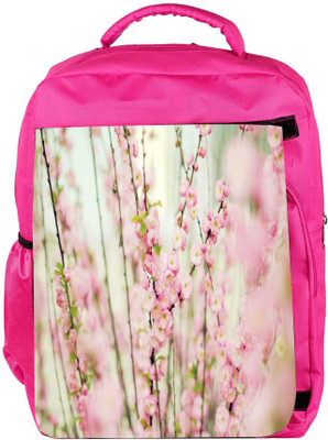 

Snoogg Eco Friendly Canvas White Flowers Designer Backpack Rucksack School Travel Unisex Casual Canvas Bag Bookbag Satchel 5 L Backpack(Pink)