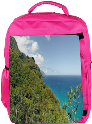 

Snoogg Eco Friendly Canvas Forest On Mountains Designer Backpack Rucksack School Travel Unisex Casual Canvas Bag Bookbag Satchel 5 L Backpack(Pink)