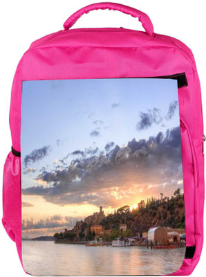 

Snoogg Eco Friendly Canvas Houses Attached With Forest Designer Backpack Rucksack School Travel Unisex Casual Canvas Bag Bookbag Satchel 5 L Backpack(Pink)