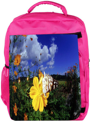 

Snoogg Eco Friendly Canvas Cool Butterfly Designer Backpack Rucksack School Travel Unisex Casual Canvas Bag Bookbag Satchel 5 L Backpack(Pink)