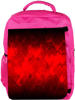 

Snoogg Eco Friendly Canvas Heart Designer Backpack Rucksack School Travel Unisex Casual Canvas Bag Bookbag Satchel 5 L Backpack(Pink)