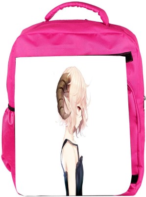 

Snoogg Eco Friendly Canvas Elf Girl With Ram Horns Designer Backpack Rucksack School Travel Unisex Casual Canvas Bag Bookbag Satchel 5 L Backpack(Pink)