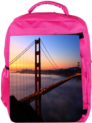 

Snoogg Eco Friendly Canvas Sealing At Night Designer Backpack Rucksack School Travel Unisex Casual Canvas Bag Bookbag Satchel 5 L Backpack(Pink)