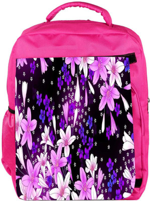 

Snoogg Eco Friendly Canvas Purple Flowers Backpack Rucksack School Travel Unisex Casual Canvas Bag Bookbag Satchel 5 L Backpack(Pink)