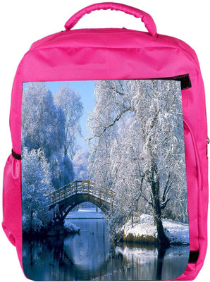 

Snoogg Eco Friendly Canvas Frozen Tree By Lake Side Designer Backpack Rucksack School Travel Unisex Casual Canvas Bag Bookbag Satchel 5 L Backpack(Pink)