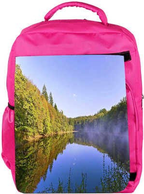 

Snoogg Eco Friendly Canvas River And Forest Designer Backpack Rucksack School Travel Unisex Casual Canvas Bag Bookbag Satchel 5 L Backpack(Pink)