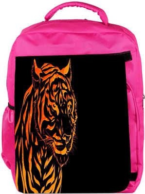 

Snoogg Eco Friendly Canvas Fury Tiger Designer Backpack Rucksack School Travel Unisex Casual Canvas Bag Bookbag Satchel 5 L Backpack(Pink)